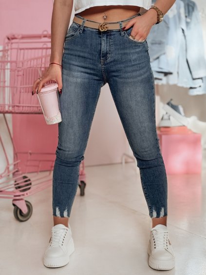 Tmavomodré štýlové skinny džínsy TRENDIM