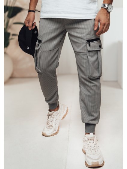 Sivé pánske cargo nohavice