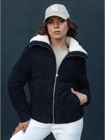 Čierna dámska menčestrová bunda TRENDYGLAM