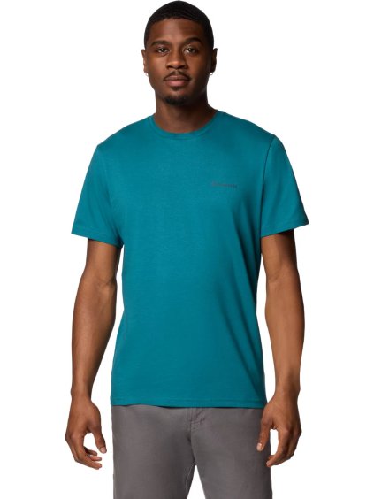Tyrkysové pánske bavlnené tričko Columbia Rapid Ridge Back Graphic Tee II