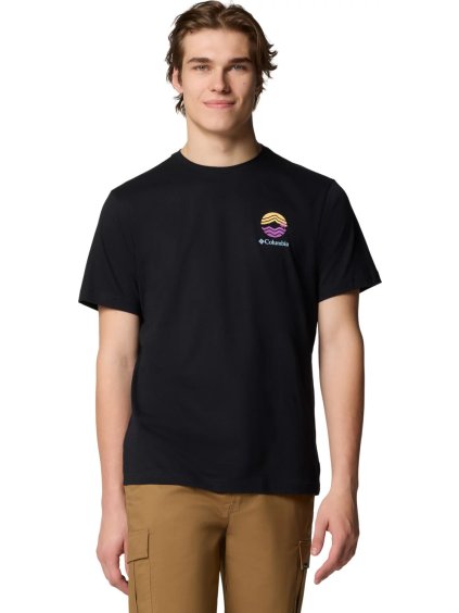 Čierne pánske tričko s potlačou na chrbte Columbia Kettle River Outdoor Tee