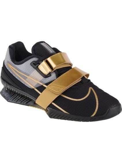 Čierno-zlaté vzpieračské topánky Nike Romaleos 4