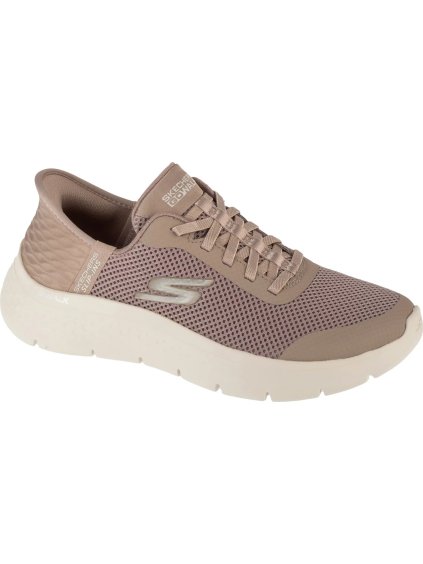 Béžové taupe dámske športové tenisky Skechers Slip-Ins: GO WALK Flex - Grand Entry