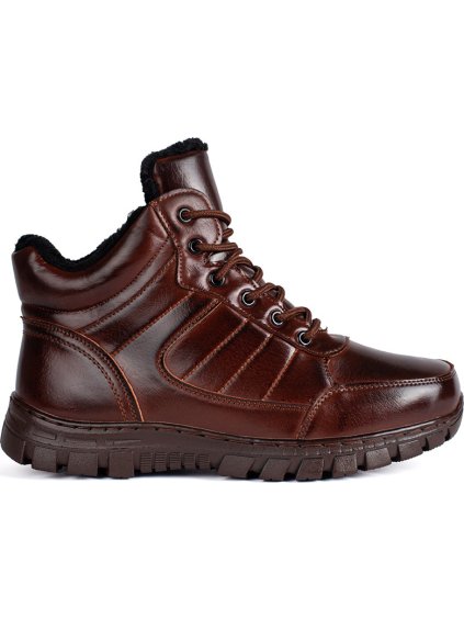 Hnedé zimné pánske zateplené topánky