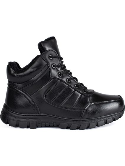 Čierne zateplené pánske zimné topánky