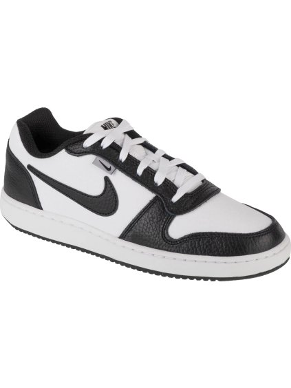 Bielo-čierne pánske kožené tenisky Nike Ebernon Low Prem (Veľkosť 40)