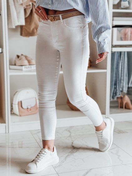 Biele dámske skinny rifle TRENZI (Veľkosť 28)