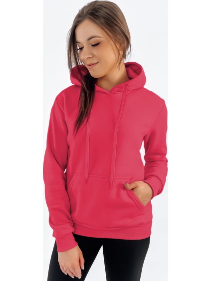 Malinová mikina s kapucňou BASIC