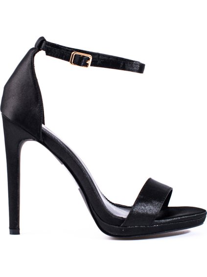 Čierne sandále na vysokom podpätku, podpätok 12 cm