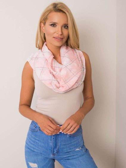 Dámska ružová károvaná šatka