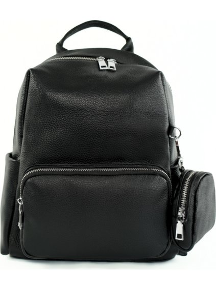 Dámsky čierny kožený batoh Solier BELLE