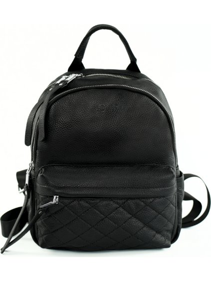 Dámsky čierny kožený batoh Solier Lume