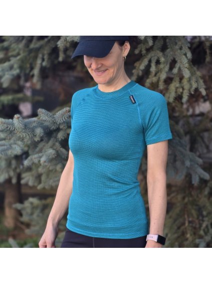 Dámske smaragdové termo tričko s krátkym rukávom