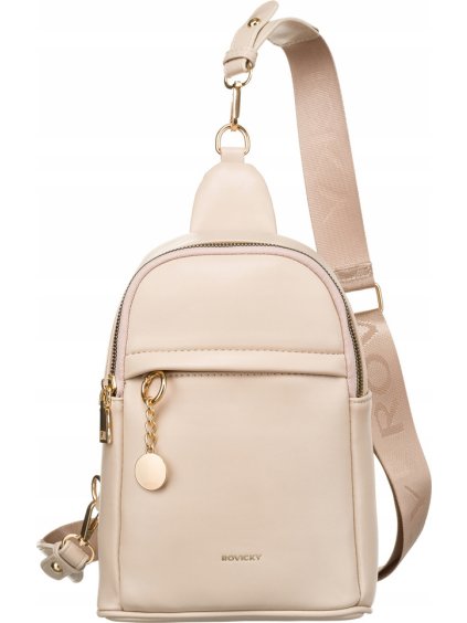 Rovicky svetlobéžová malá kabelka cez rameno