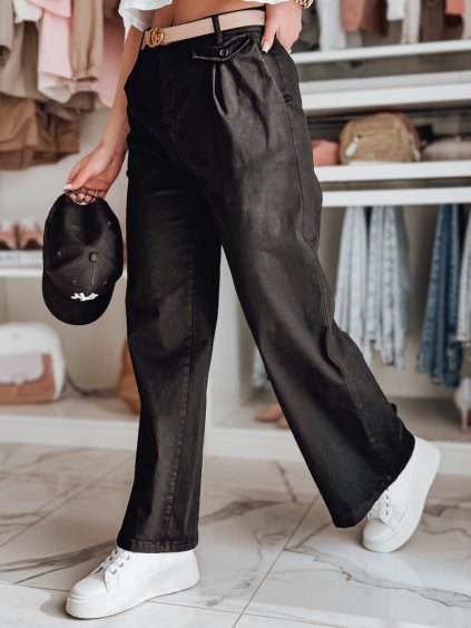 Dámske čierne široké nohavice MOBISKA