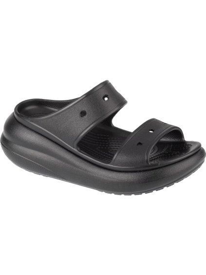 Čierne štýlové nazuváky na platforme Crocs Classic Crush Sandal