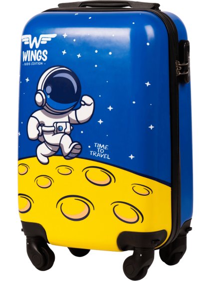 Modro-žltý detský kufor Astronaut 55x40x20 cm