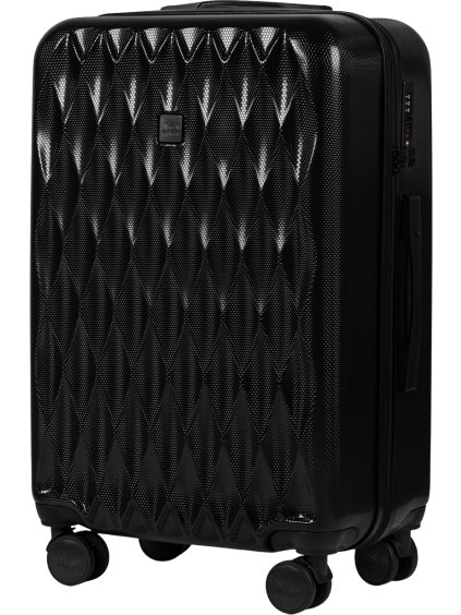Čierny cestovný kufor s krúteným vzorom GOLDEN EAGLE veľ. M