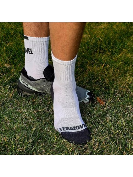 Bielo-čierne ponožky s froté pätou a špičkou