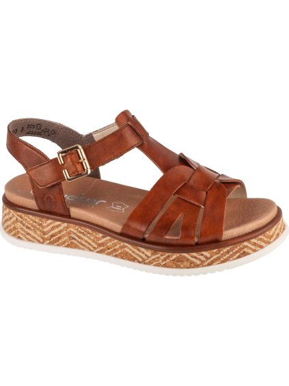 Hnedé dámske sandále na platforme Rieker Sandals (Veľkosť 36)