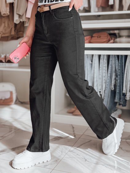 Čierne dámske široké nohavice DELUSSIA