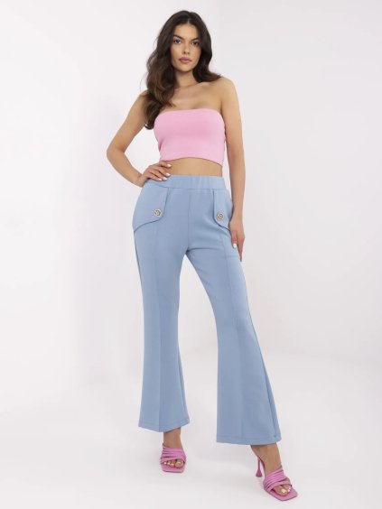 Svetlomodré dámske tepláky do zvonu