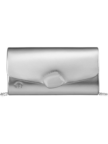 Rovicky Strieborná dámska listová kabelka s ozdobným zapínaním