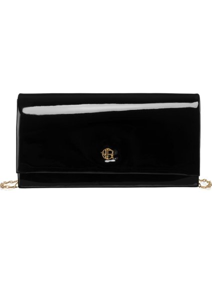 Rovicky Čierna dámska lakovaná listová kabelka