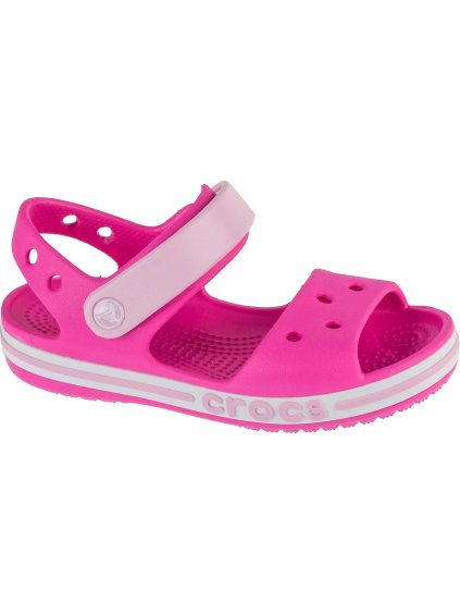 Tmavoružové detské sandále Crocs Bayaband Sandal Kids