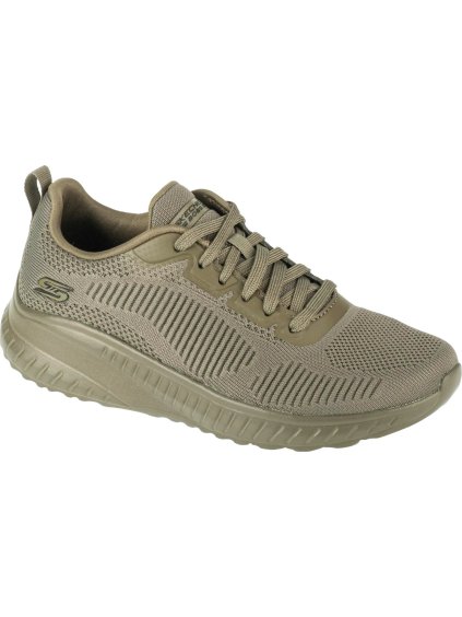 Dámske khaki tenisky Skechers Bobs Squad Chaos - Face Off