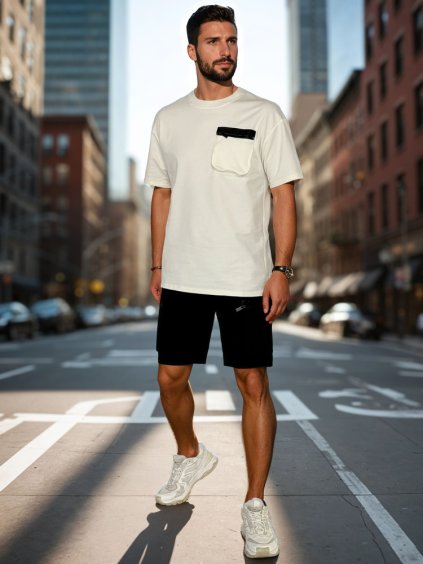 Smotanová pánska súprava trička a šortiek