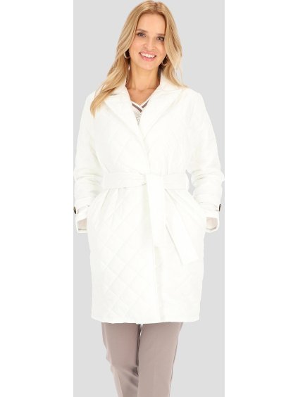 Dámsky prešívaný smotanový prechodný kabát