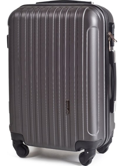 Sivý škrupinový cestovný kufor FLAMINGO veľ. S