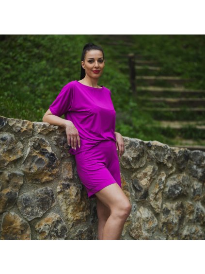 Tmavoružové dámske športové tričko