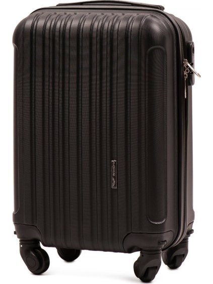 Čierny škrupinový cestovný kufor FLAMINGO veľ. S