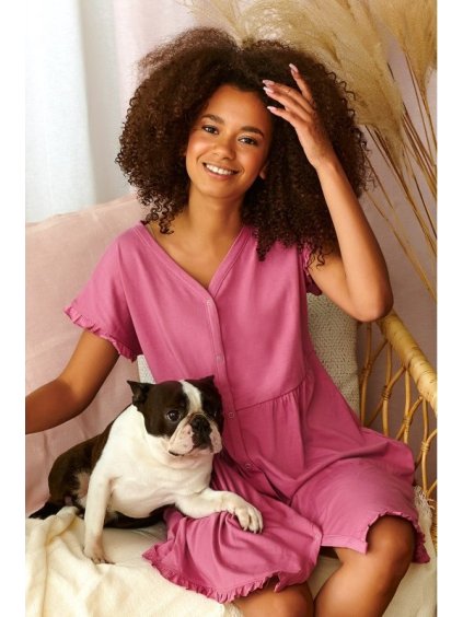 Tmavoružová tehotenská košeľa z organickej bavlny