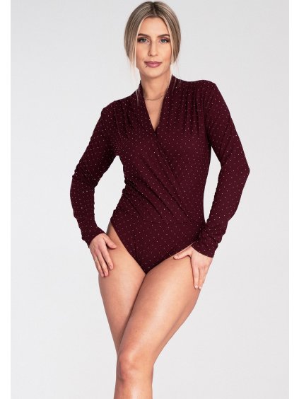 Vínové dámske body s kamienkami