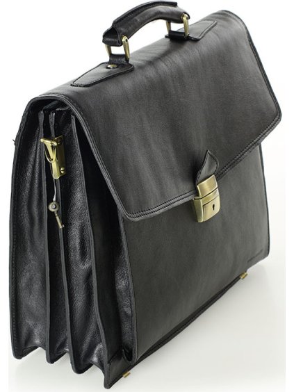 Kožená čierna aktovka clasic LORIS