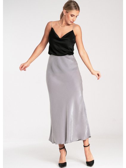 Sivá dámska viskózová sukňa