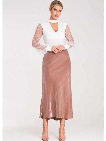 Béžová dámska viskózová sukňa