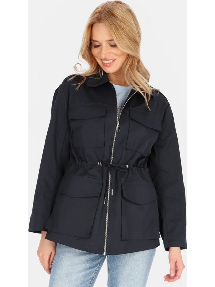 Tmavomodrá ľahká dámska parka na zips