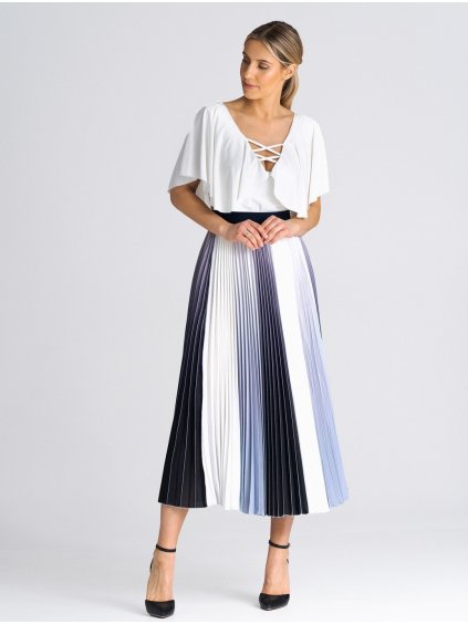 Dámska farebná plisovaná midi sukňa
