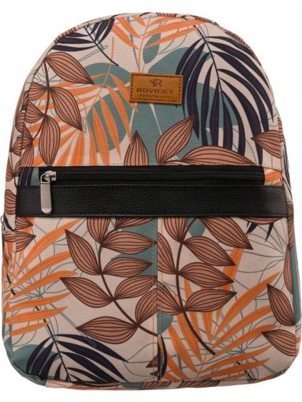 Mestský batoh so vzorom listov Rovicky