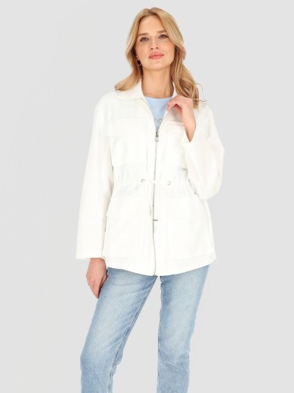 Biela ľahká dámska parka na zips