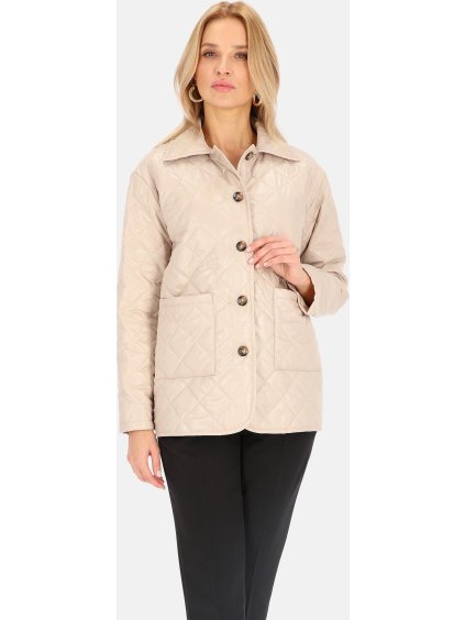 Svetlobéžová dámska jarná prešívaná bunda