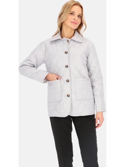 Svetlosivá dámska jarná prešívaná bunda
