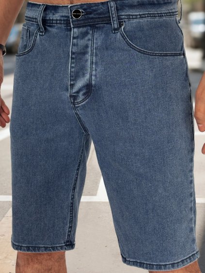 Tmavomodré pánske džínsové kraťase