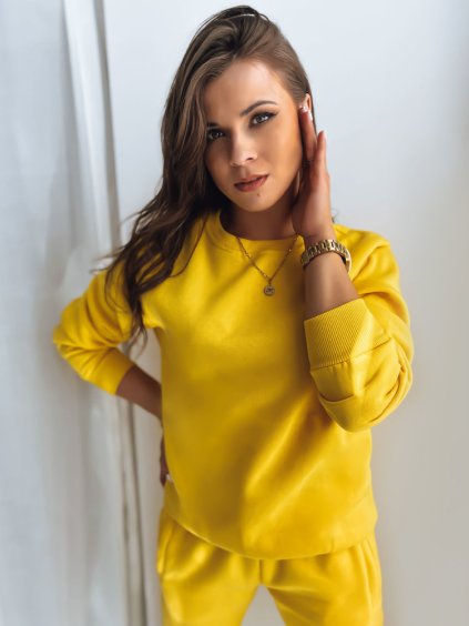 Žltá mikina bez kapucne FASHION II