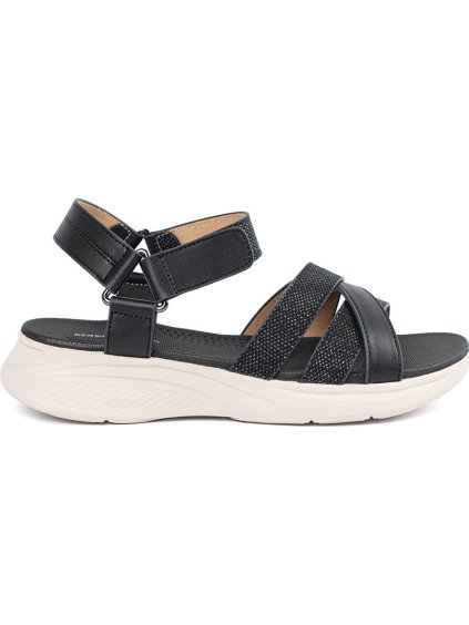 Dámske čierne sandále na bielej platforme