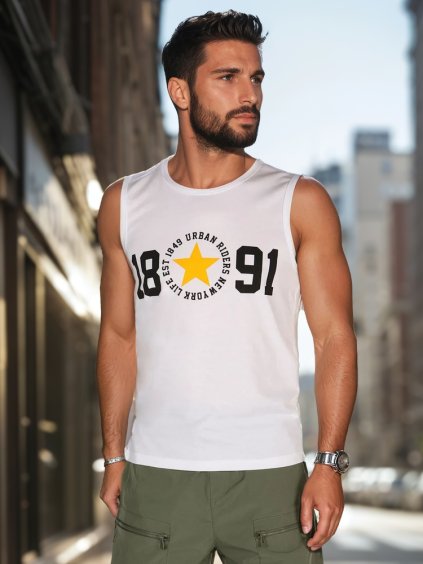 Biele pánske tielko s potlačou